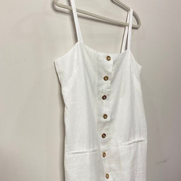 J. Crew White Mini Dress with Gold Buttons - Picture 4 of 8